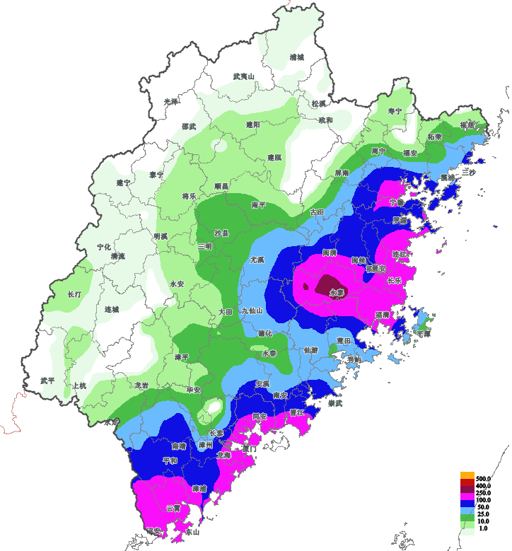 强降水继续，福建有暴雨到大暴雨