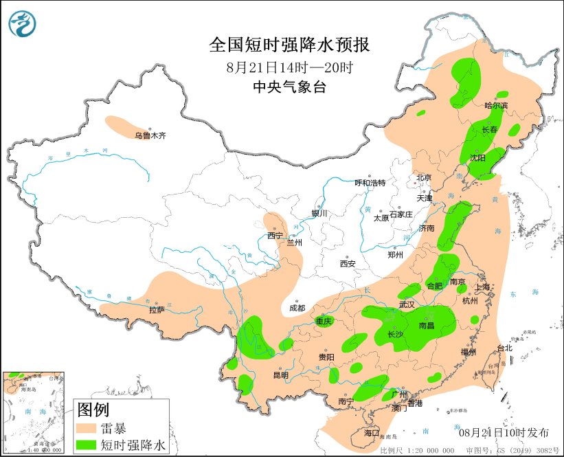 内蒙古黑龙江吉林辽宁湖南江西等地将有强对流天气