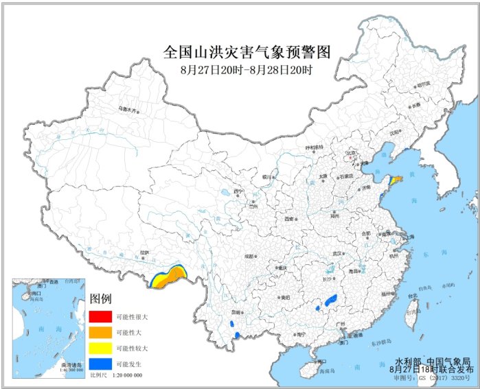 山洪灾害预警：山东西藏发生山洪灾害可能性大