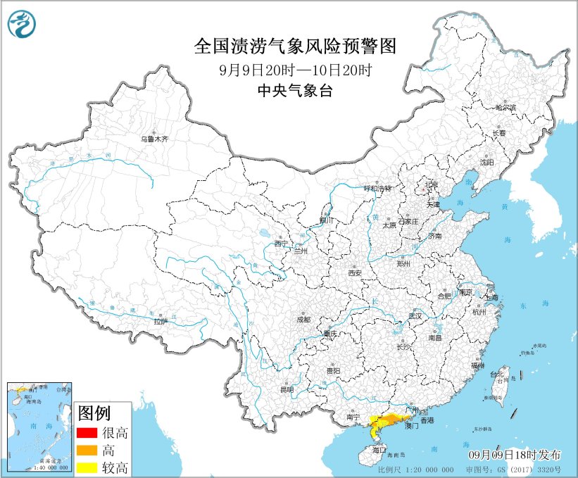 渍涝风险预报：广东广西局地发生渍涝气象风险较高