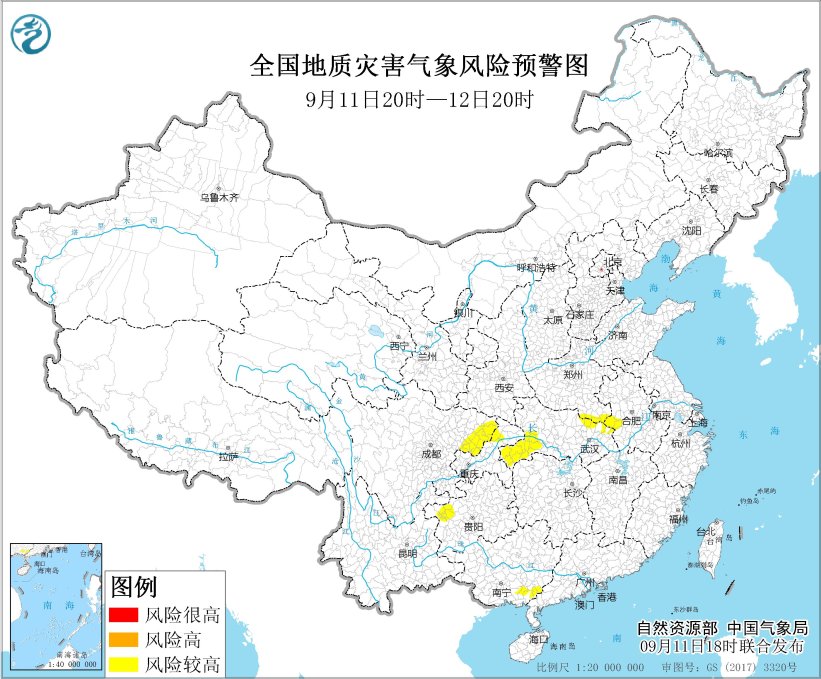 地质灾害预警：皖豫鄂川渝黔桂发生地质灾害风险较高